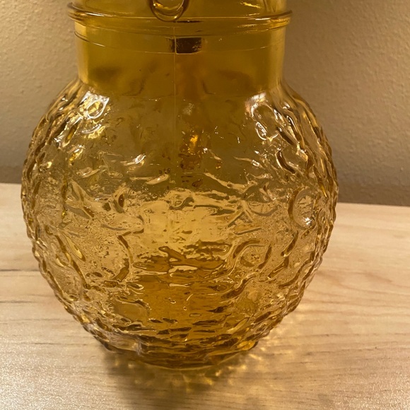 Anchor Hocking Vintage pebbled crinkle amber glass pitcher, no cracks or chips - Picture 4 of 9